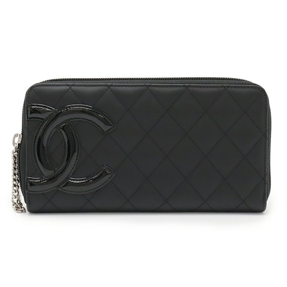 CHANEL Black Leather Logo Wallet - Picture 1 of 8